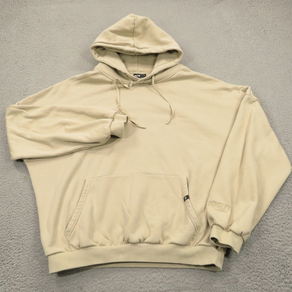 POPFLEX Hoodie Womens 1X/3X Cloud Pullover Milk Tea Hooded Fleece Sweatshirt Tan